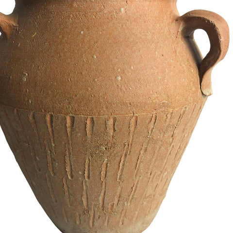 Image of Terracotta Triple-Handles Rustic Handcrafted Vase