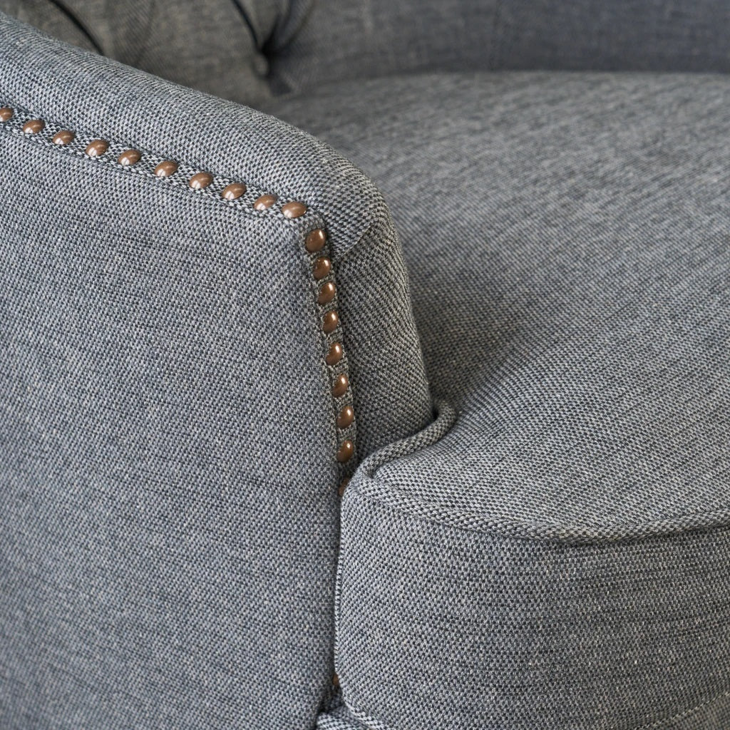 Teton Button Tufted Upholstered Club Chair With Footstool