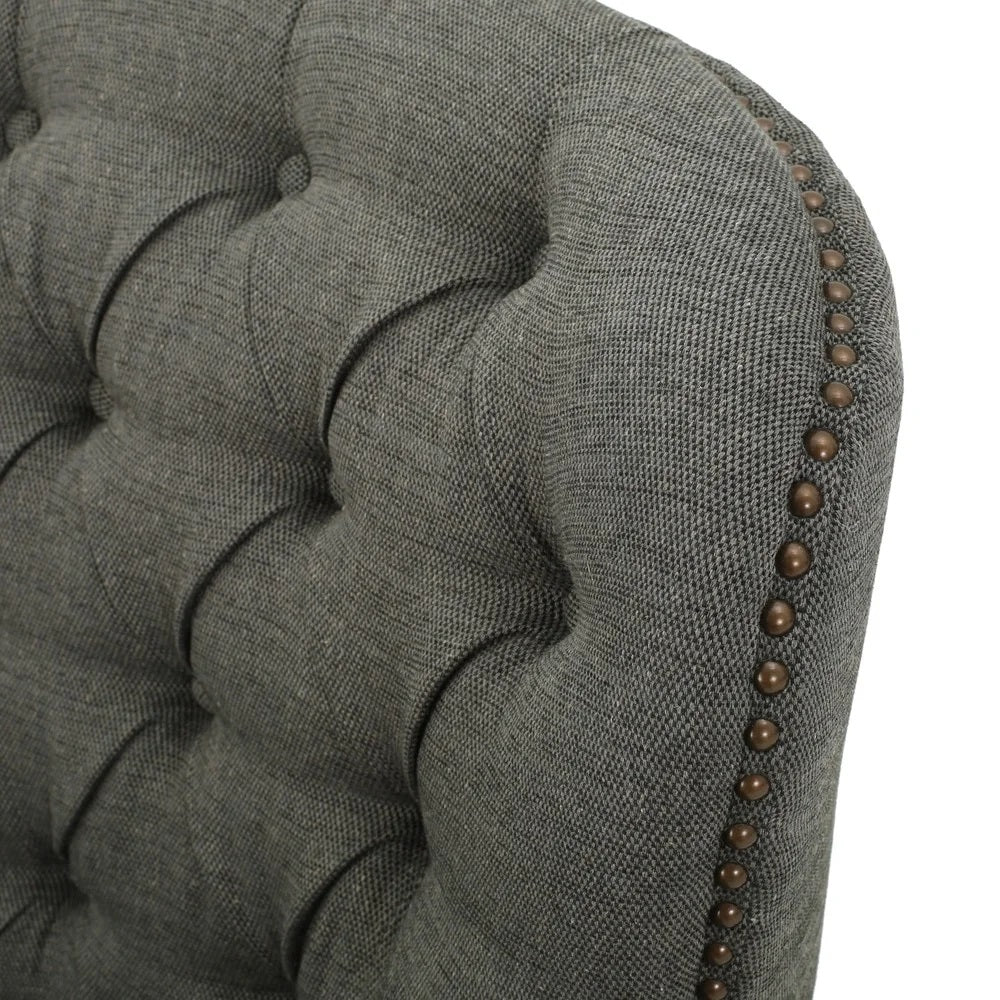 Teton Button Tufted Upholstered Club Chair With Footstool