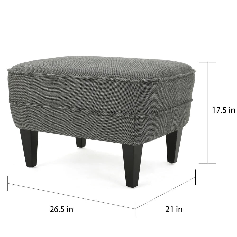 Teton Button Tufted Upholstered Club Chair With Footstool