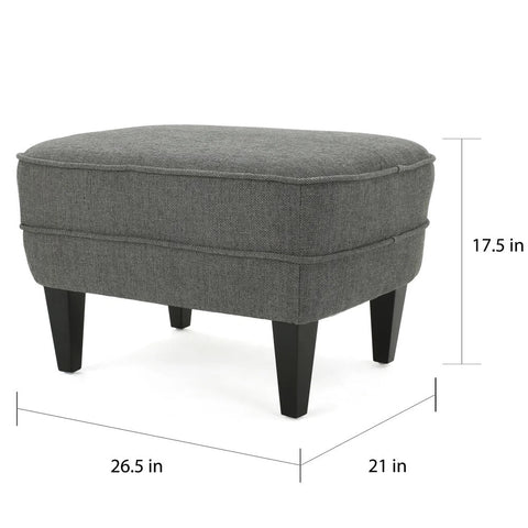 Image of Teton Button Tufted Upholstered Club Chair With Footstool