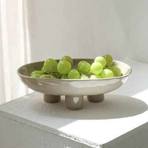 Three Legged Ceramic Decorative Fruit Bowl