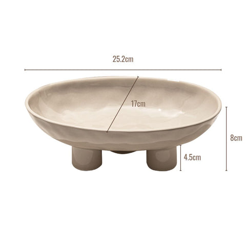 Image of Three Legged Ceramic Decorative Fruit Bowl