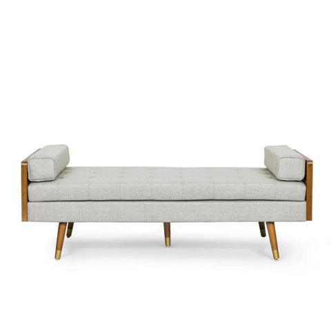 Image of Tiltonsville Mid-Century Modern Tufted Double End Chaise Lounge with Bolster Pillows