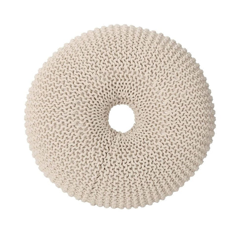 Image of Truda Knitted Cotton Donut Pouf