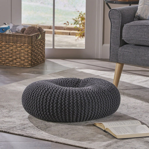 Truda Knitted Cotton Donut Pouf
