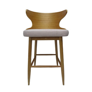 Truda Mid Century Modern Fabric Barstools (Set of 2)