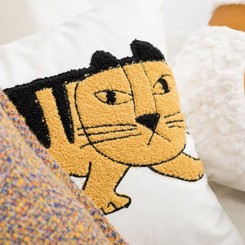 Image of Tufted Tiger Lumbar Pillow Cover