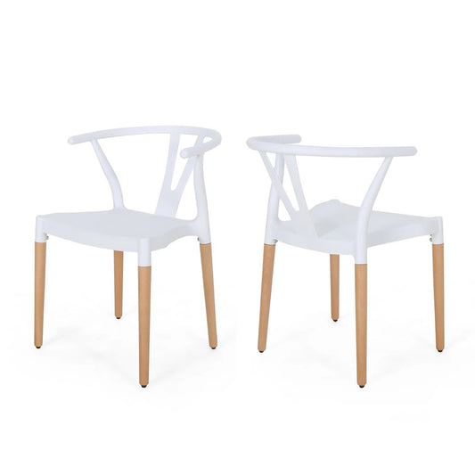 Victoria Modern Dining Chair with Beech Wood Legs (Set of 2)