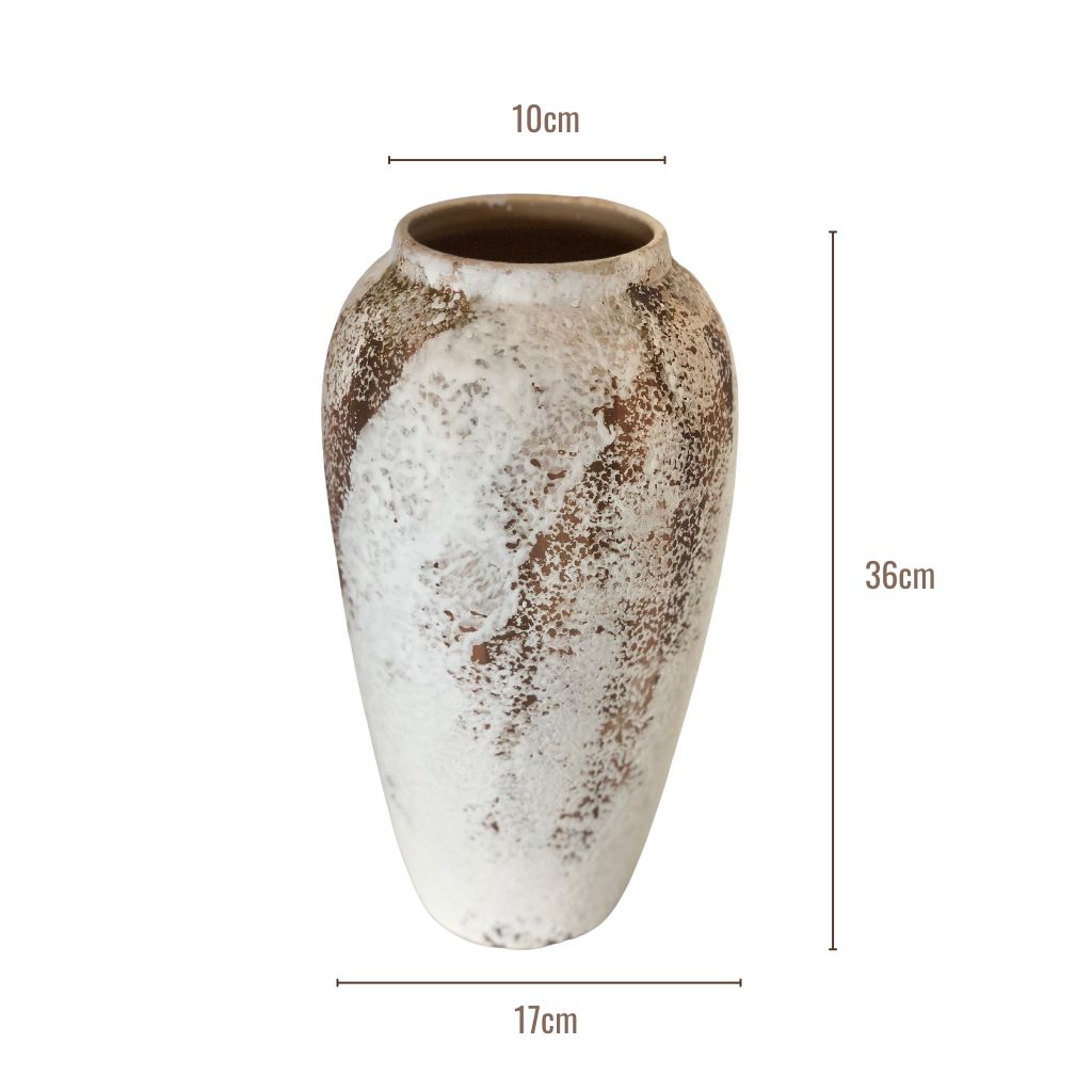 Vintage Frosted Earth Tall Vase
