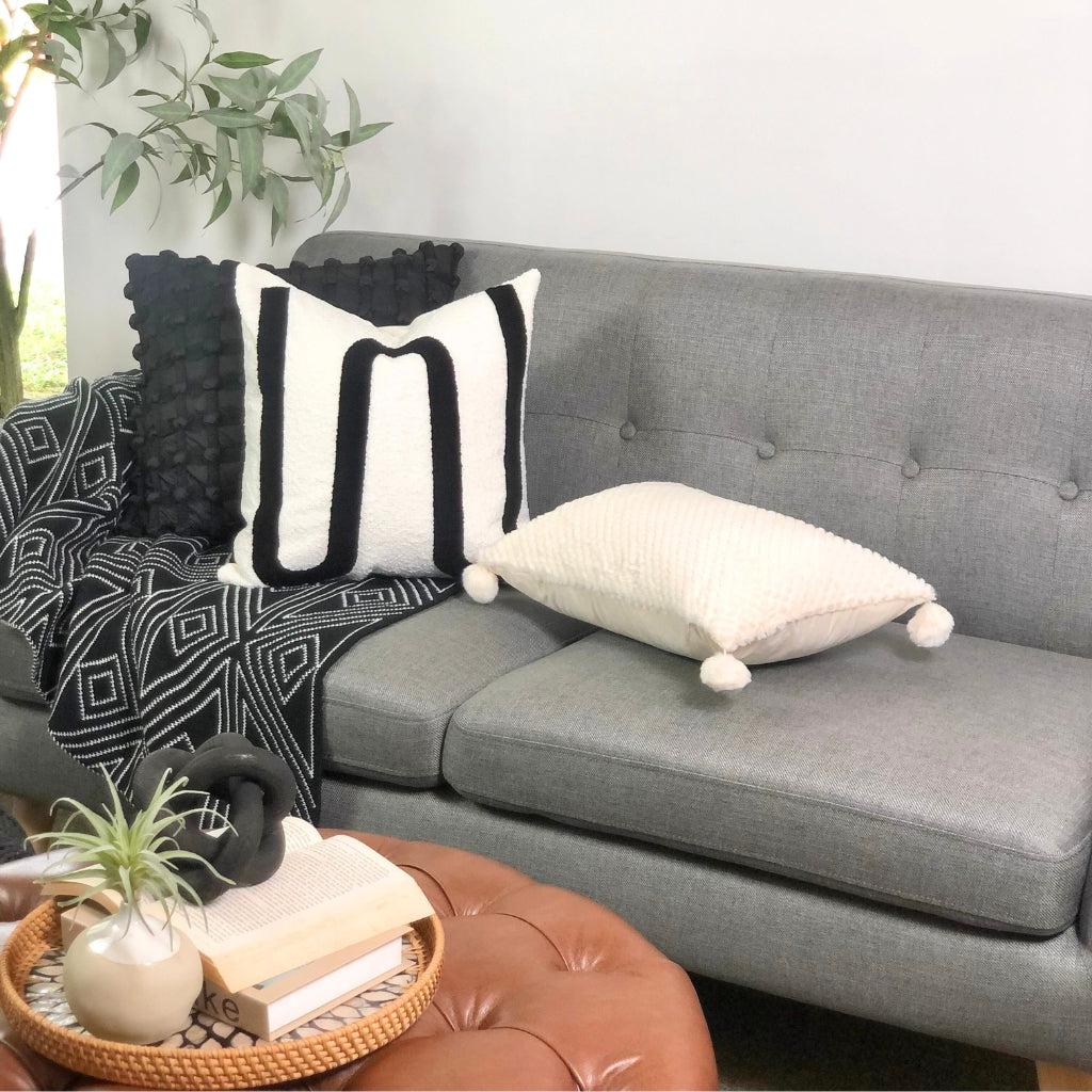 W Boucle Throw Pillow Cover