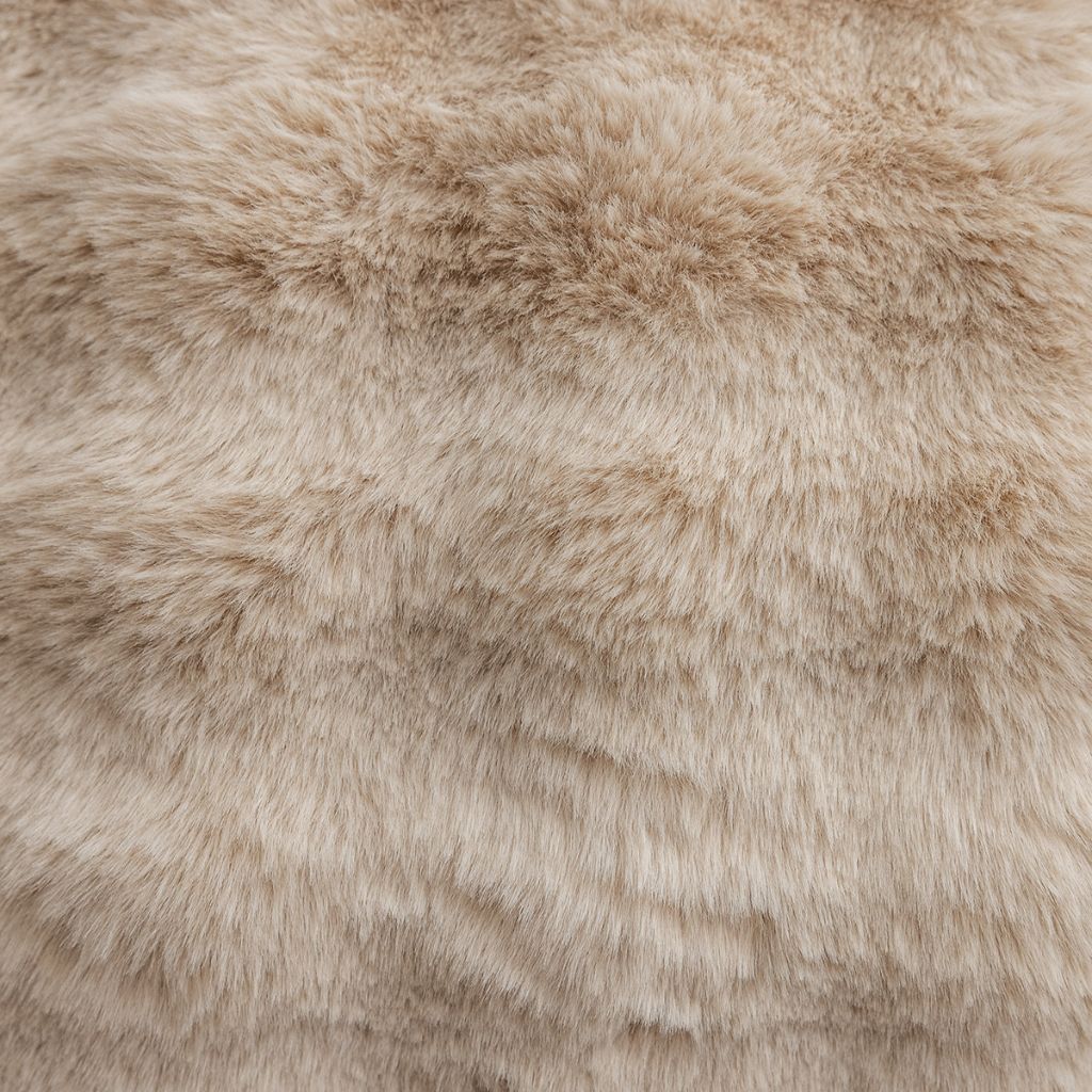 Waffle Latte Faux Fur Throw Pillow Cover