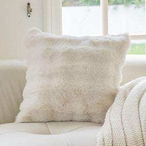Waffle Pearl White Faux Fur Throw Pillow Cover