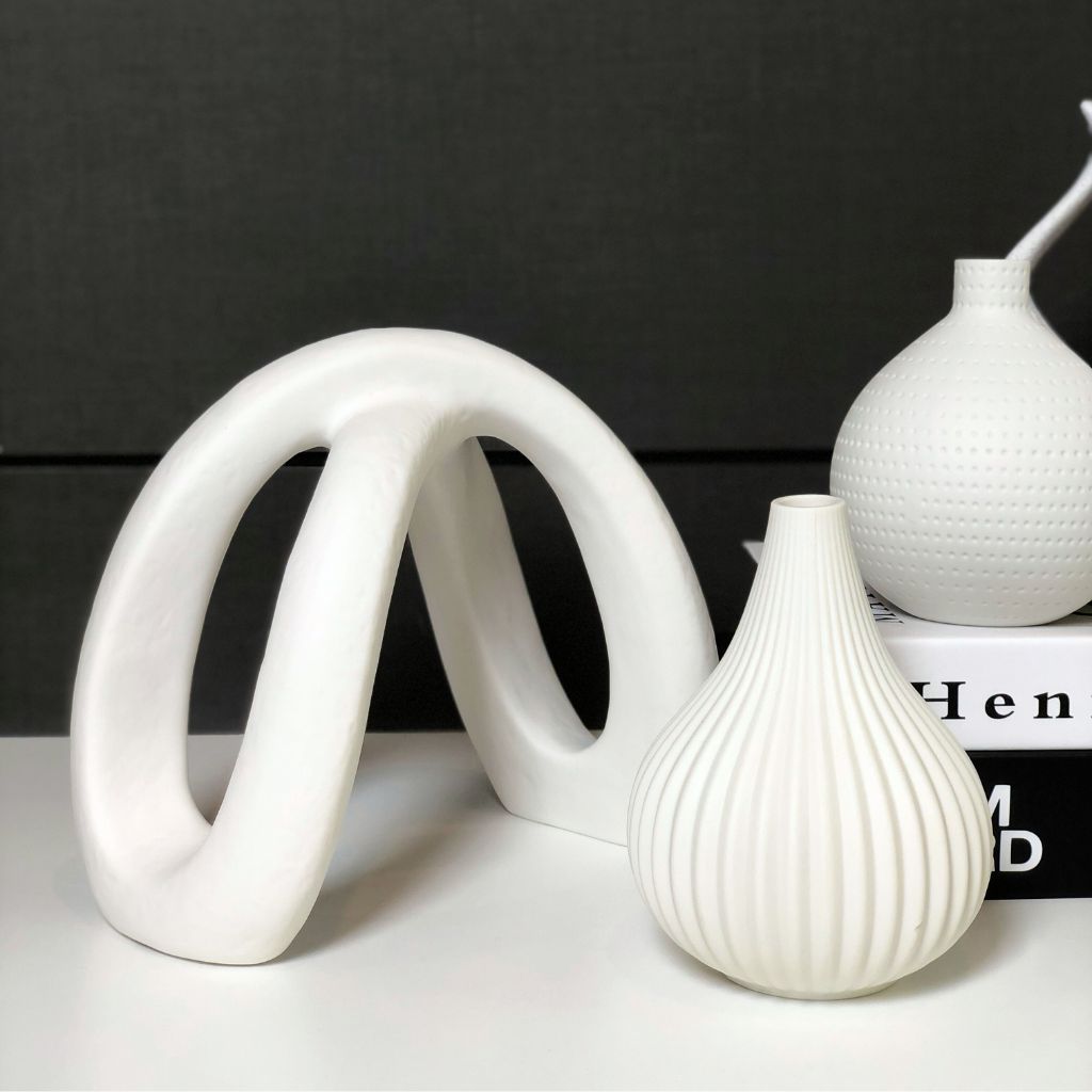 White Abstract Arch Ceramic Sculpture