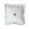 White Floral Lace Ruffles Throw Pillow Cover