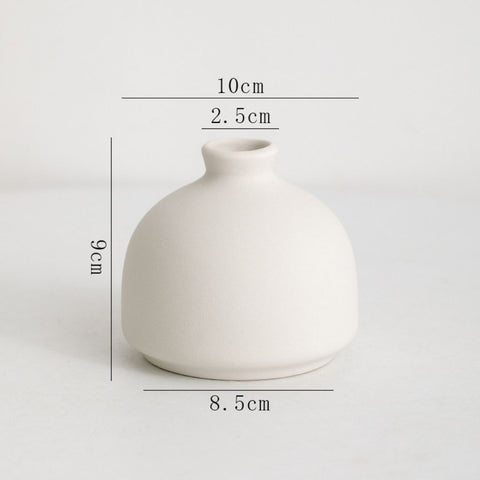 Image of White Rounded Small Bud Vase