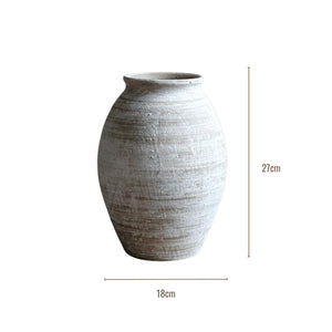 White Rustic Rough Texture Ceramic Vase