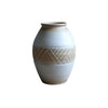 White Rustic Rough Texture Ceramic Vase with Brown Mosaic Pattern