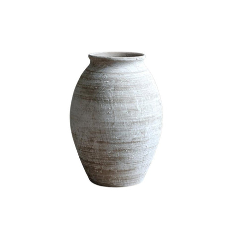 Image of White Rustic Rough Texture Ceramic Vase