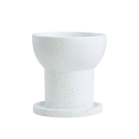 White Speckled Modern Small Concrete Planter Pot