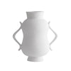 White Speckled Vase with Scrolled Handles