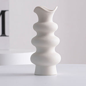 White Wavy Ceramic Vase