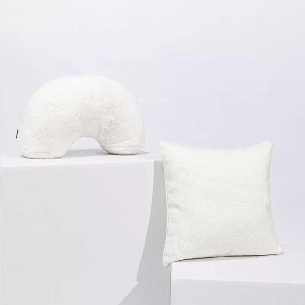 White Woven Textured Throw Pillow Cover