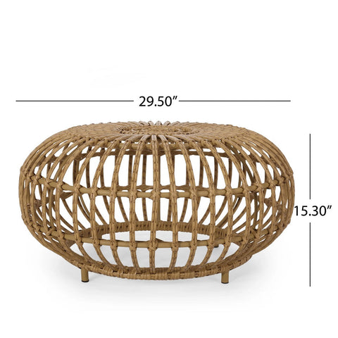Image of Whitetail Outdoor Boho Wicker Coffee Table