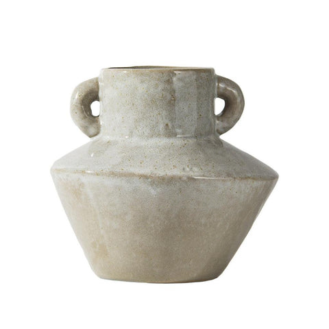 Image of Wide Vintage Ceramic Glazed Vase