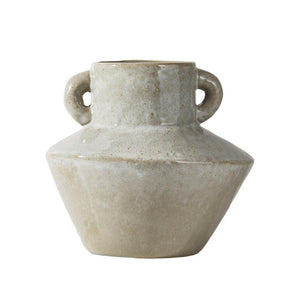 Wide Vintage Ceramic Glazed Vase