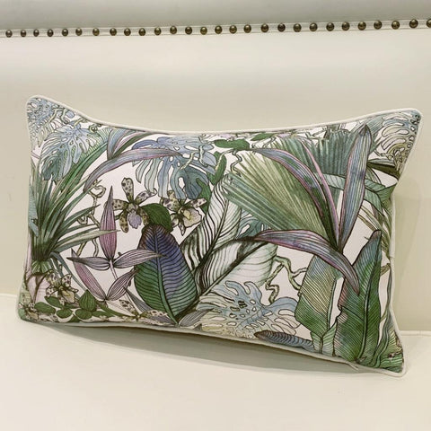 Image of Wild Orchid Blooms Lumbar Pillow Cover