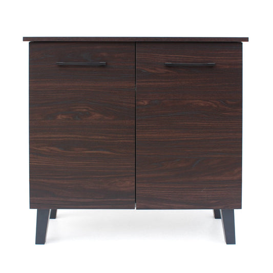 Willson Modern 3-Shelf Walnut Finished Faux Wood Cabinet