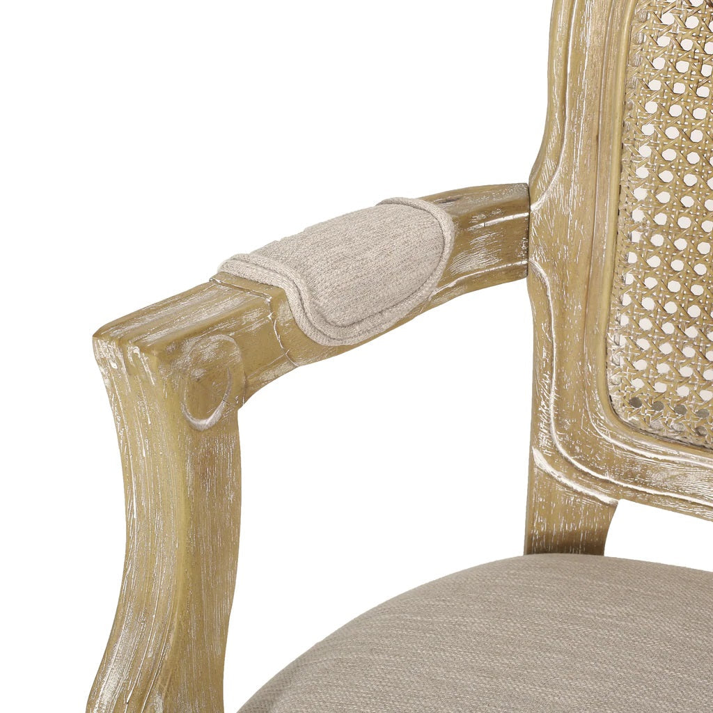 Wistar French Country Wood and Cane Loveseat