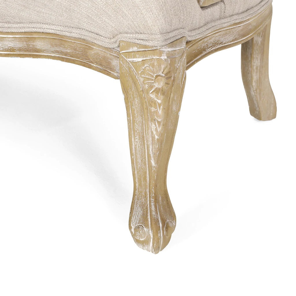 Wistar French Country Wood and Cane Loveseat