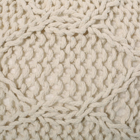 Image of Woodbine Modern Knitted Cotton Round Pouf