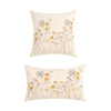 Yellow Wild Meadow Embroidered Throw Pillow Cover (Set of 2)