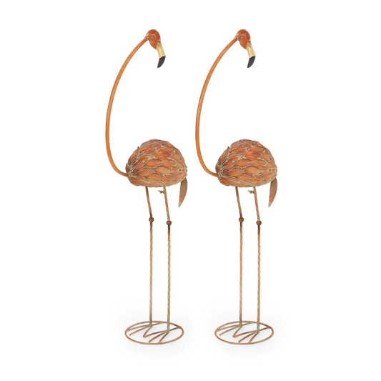 Zamiah Outdoor Flamingo Garden Art Decor (Set of 2)