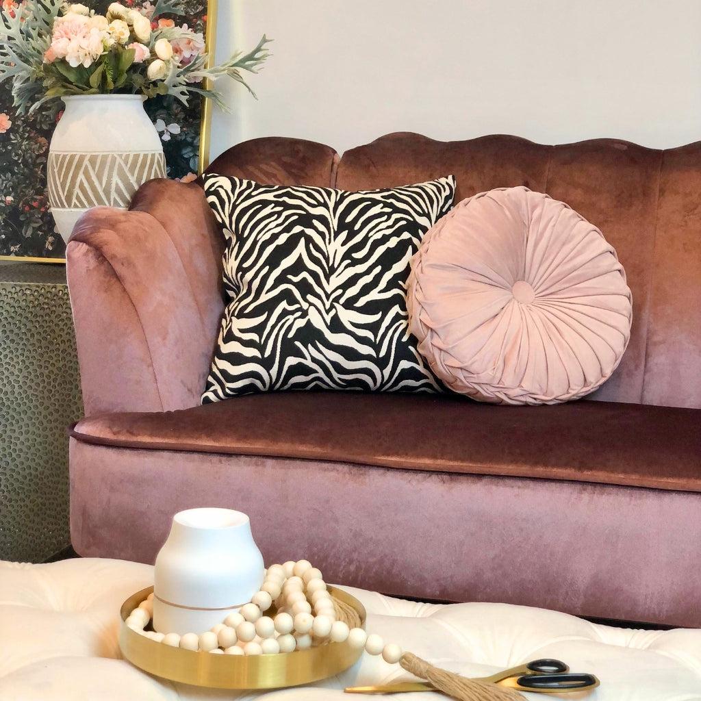 Zebra Stripes with Silver Threads Throw Pillow Cover