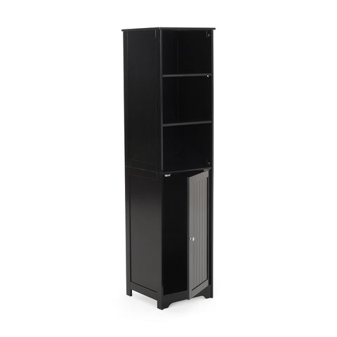 Image of Bakari Contemporary Free Standing Linen Tower Storage Bathroom Cabinet